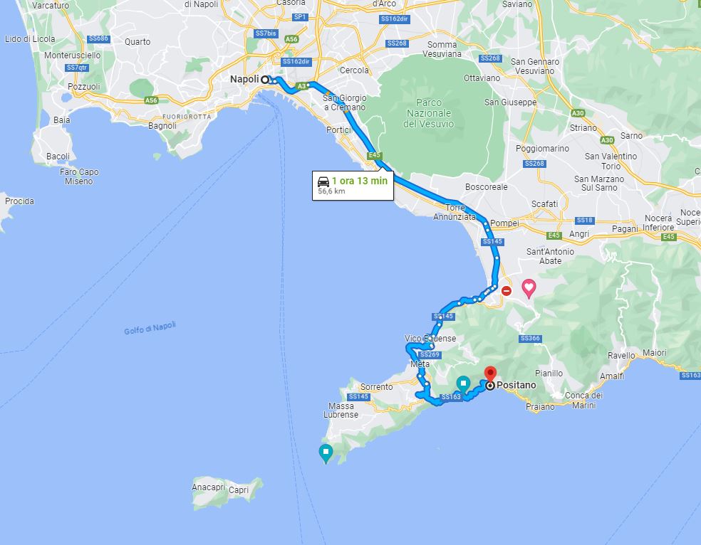 Naples to Positano